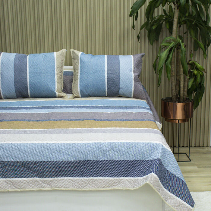 Sobrecama Becorat Lino Azul